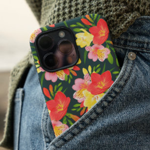 Vibrant Tropical Floral Pattern iPhone 16 Case