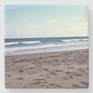 Vibrant Tropical Florida Coast Waves Stone Coaster