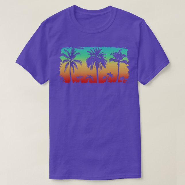 Vibrant Tropical Forest Silhouette Streetwear T-Shirt (Design Front)