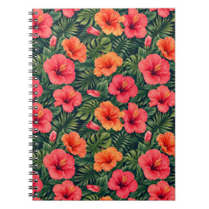 Vibrant Tropical Hibiscus Blooms Notebook