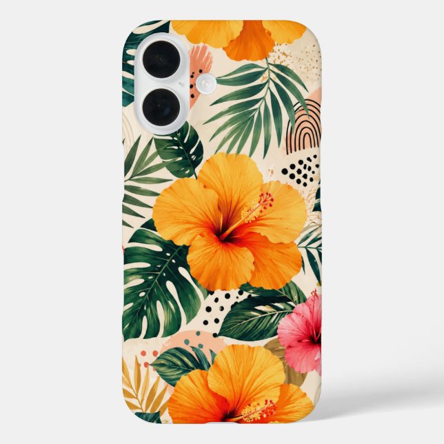 Vibrant Tropical Hibiscus Floral Seamless Pattern Case-Mate iPhone Case (Back)