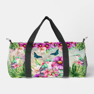 Vibrant Tropical Hummingbirds Duffle Bag