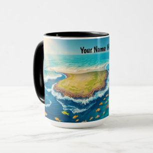 Vibrant Tropical Island and Rich Marine Life Mug