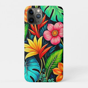 Vibrant Tropical Jungle Bloom Art iPhone 11 Pro Case