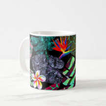 Vibrant Tropical Leaves and Flowers Pattern