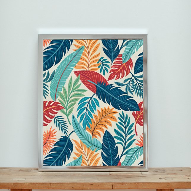Vibrant Tropical Leaves Pattern Poster (Creator Uploaded)
