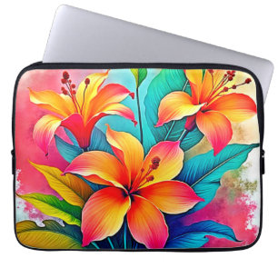 Vibrant Tropical Lilies: Summer Soul Laptop Sleeve