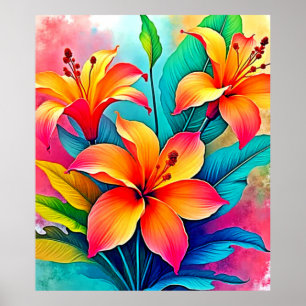 Vibrant Tropical Lilies: Summer Soul Poster
