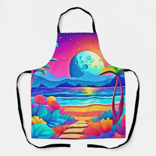 Vibrant Tropical Night Escape Apron
