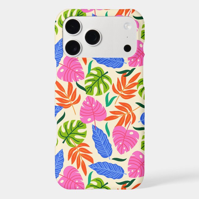 Vibrant Tropical Palm & Monstera Leaves Pattern (Back)