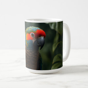 Vibrant Tropical Parrot Jungle Portrait Coffee Mug