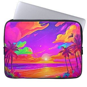 Vibrant Tropical Sunset Laptop Sleeve