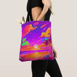 Vibrant Tropical Sunset Tote Bag