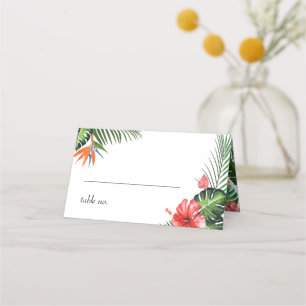 Vibrant Tropical Themed Wedding Place Card