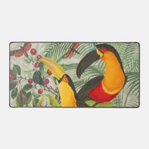 Vibrant Tropical Toucan Birds Art Exotic Jungle Desk Mat