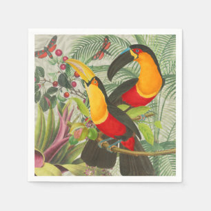 Vibrant Tropical Toucan Birds Art Exotic Jungle  Napkin