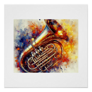 Vibrant Tuba,  Poster