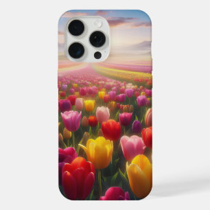 Vibrant Tulip Field in Full Bloom iPhone 15 Pro Max Case