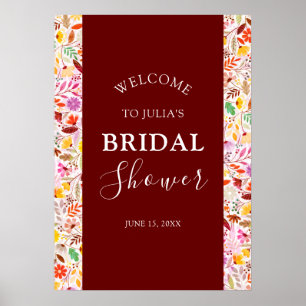 Vibrant Tulip Summer Flowers Bridal Shower Poster