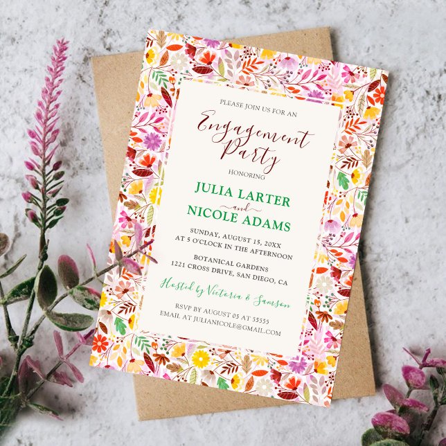 Vibrant Tulip Summer Flowers Rehearsal Dinner Invitation (Creator Uploaded)
