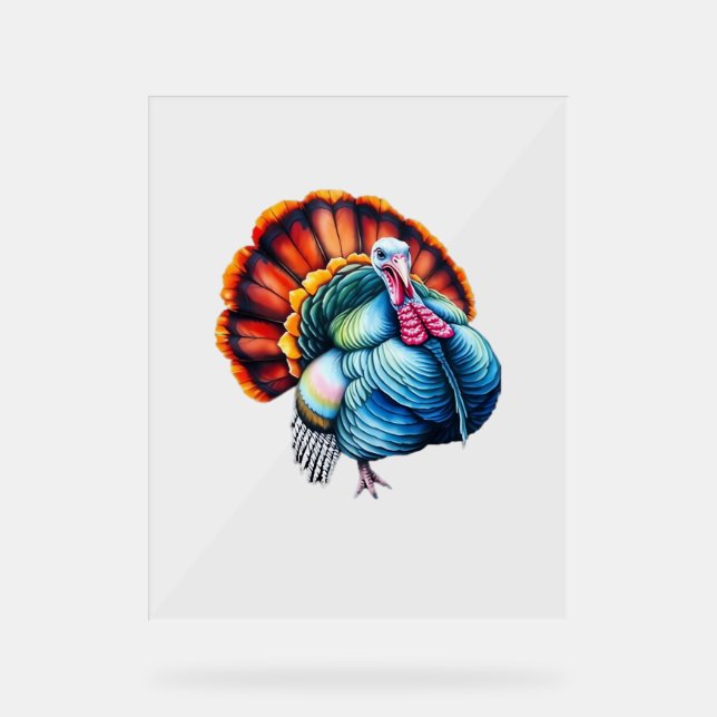 Vibrant Turkey Pride Art Classic T-Shirt Acrylic Sign (Front)