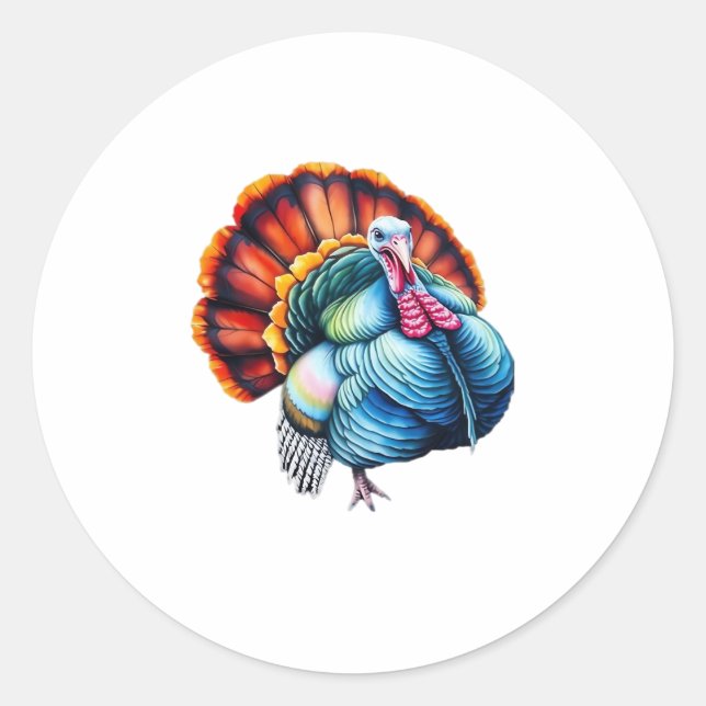 Vibrant Turkey Pride Art Classic T-Shirt Classic Round Sticker (Front)