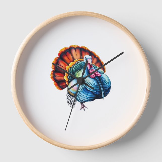 Vibrant Turkey Pride Art Classic T-Shirt Clock (Front)