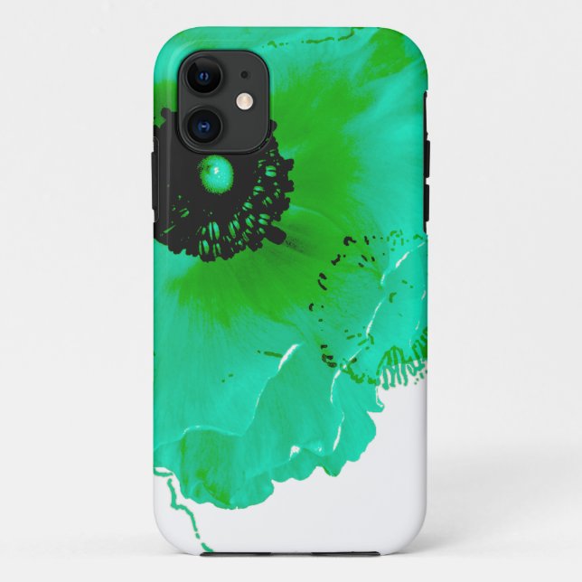 vibrant turquoise and white ranunculus Case-Mate iPhone case (Back)