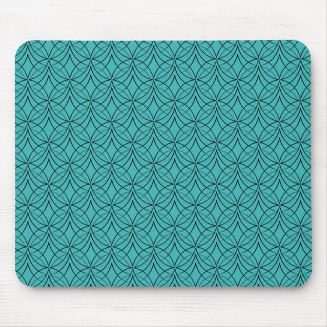 Vibrant Turquoise Metro Retro Mousepad (Front)