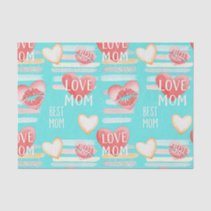 Vibrant Turquoise MOM Appreciation Pop Pattern Tissue Paper