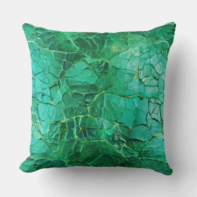 Vibrant Turquoise  Textured Pattern Cushion (Front)