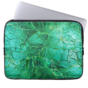 Vibrant Turquoise Textured Pattern Laptop Sleeve