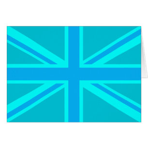Vibrant Turquoise Union Jack British Flag