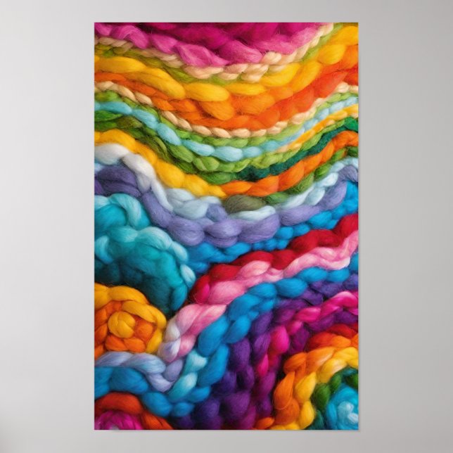 Vibrant Twisted Strands of Fibre Poster (Front)