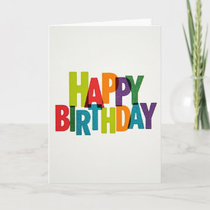 Vibrant Typographic Birthday Card