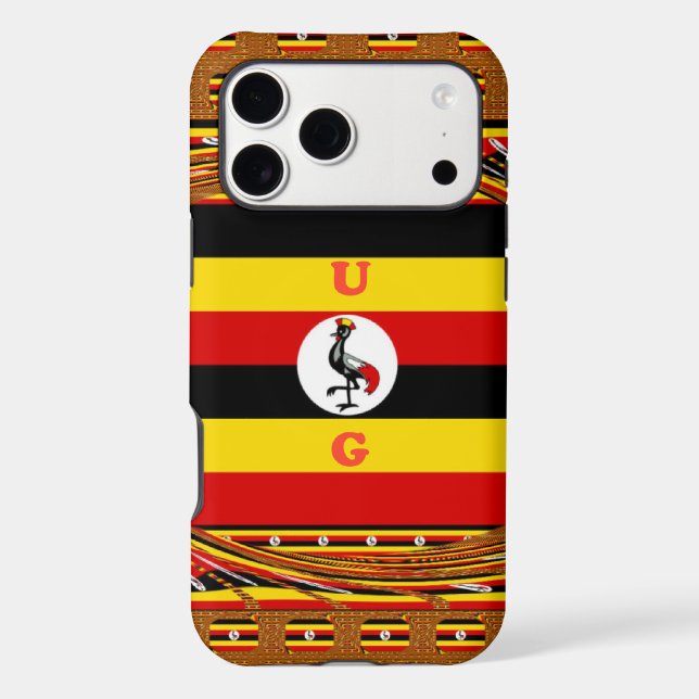 Vibrant Uganda Flag-Inspired Art (Back)