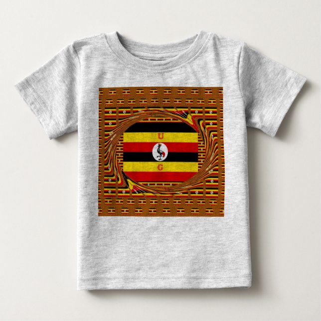 Vibrant Uganda Flag-Inspired Art Baby T-Shirt (Front)