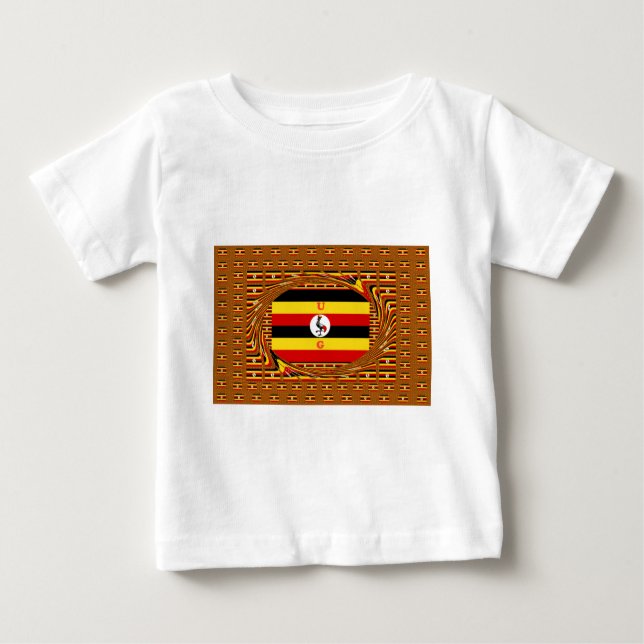 Vibrant Uganda Flag-Inspired Art Baby T-Shirt (Front)