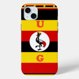 Vibrant Uganda Flag-Inspired Art iPhone 15 Mini Case