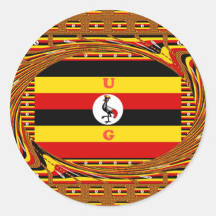 Vibrant Uganda Flag-Inspired Art Classic Round Sticker
