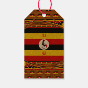 Vibrant Uganda Flag-Inspired Art Gift Tags