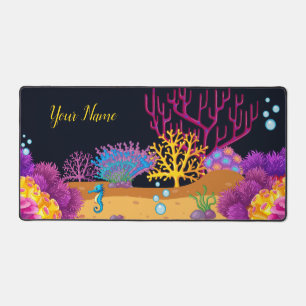 Vibrant Undersea Aquatic Ocean Reef Depths Desk Mat