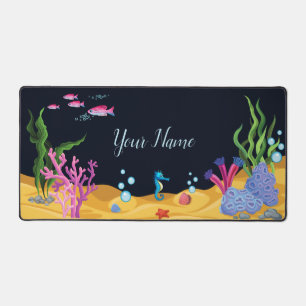 Vibrant Undersea Reef Aquatic Ocean Depths Desk Mat