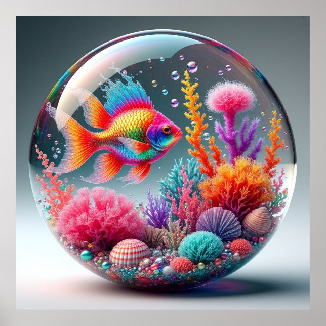 Vibrant Underwater Coral Reef Ecosystem Poster (Front)