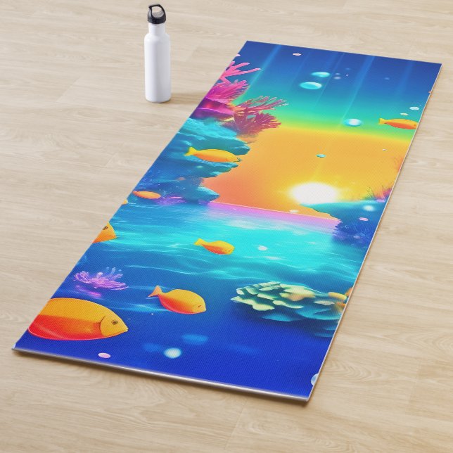 Vibrant Underwater Paradise Found Yoga Mat (In Situ)