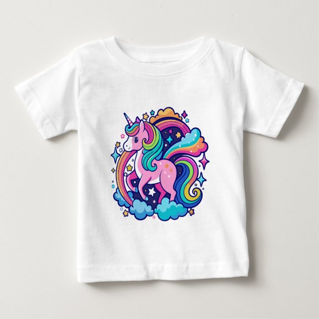 Vibrant Unicorn Fantasy Baby T-Shirt (Front)