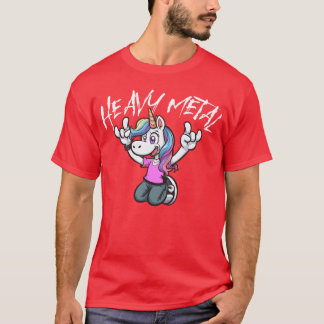 Vibrant Unicorn Rock Hand Design heavy Metal famil T-Shirt