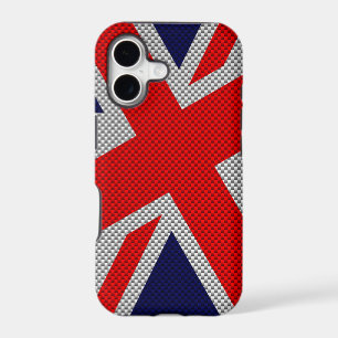 Vibrant Union Jack on Carbon Fibre Style Print