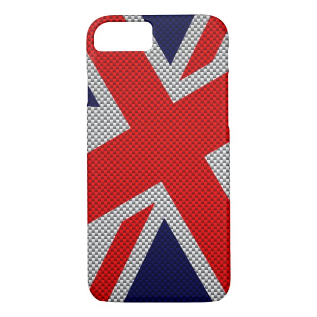 Vibrant Union Jack on Carbon Fibre Style Print Case-Mate iPhone Case (Back)
