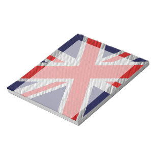Vibrant Union Jack on Carbon Fibre Style Print Notepad